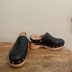 J. Crew Black Leather Clogs